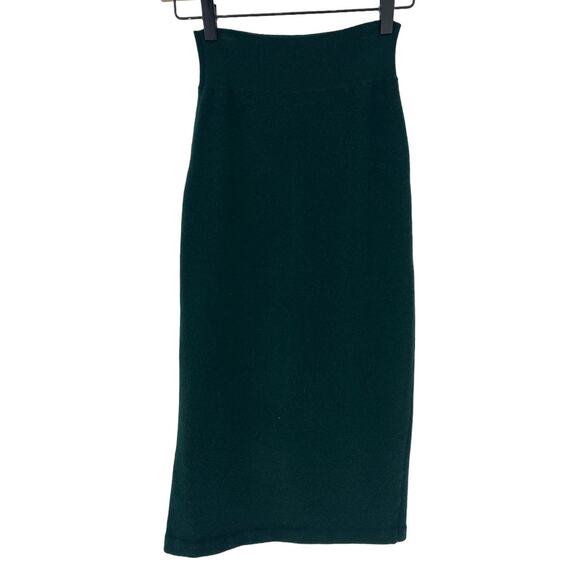 Frame Cashmere Blend Compact Pencil Skirt in Pine - Picture 11 of 13
